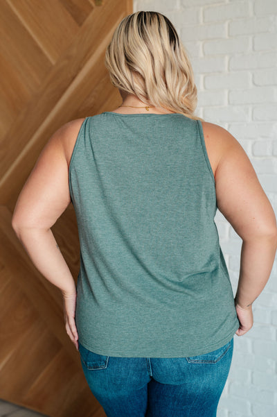 Not So Anxious V-Neck Tank in Mist Southern Soul Collectives