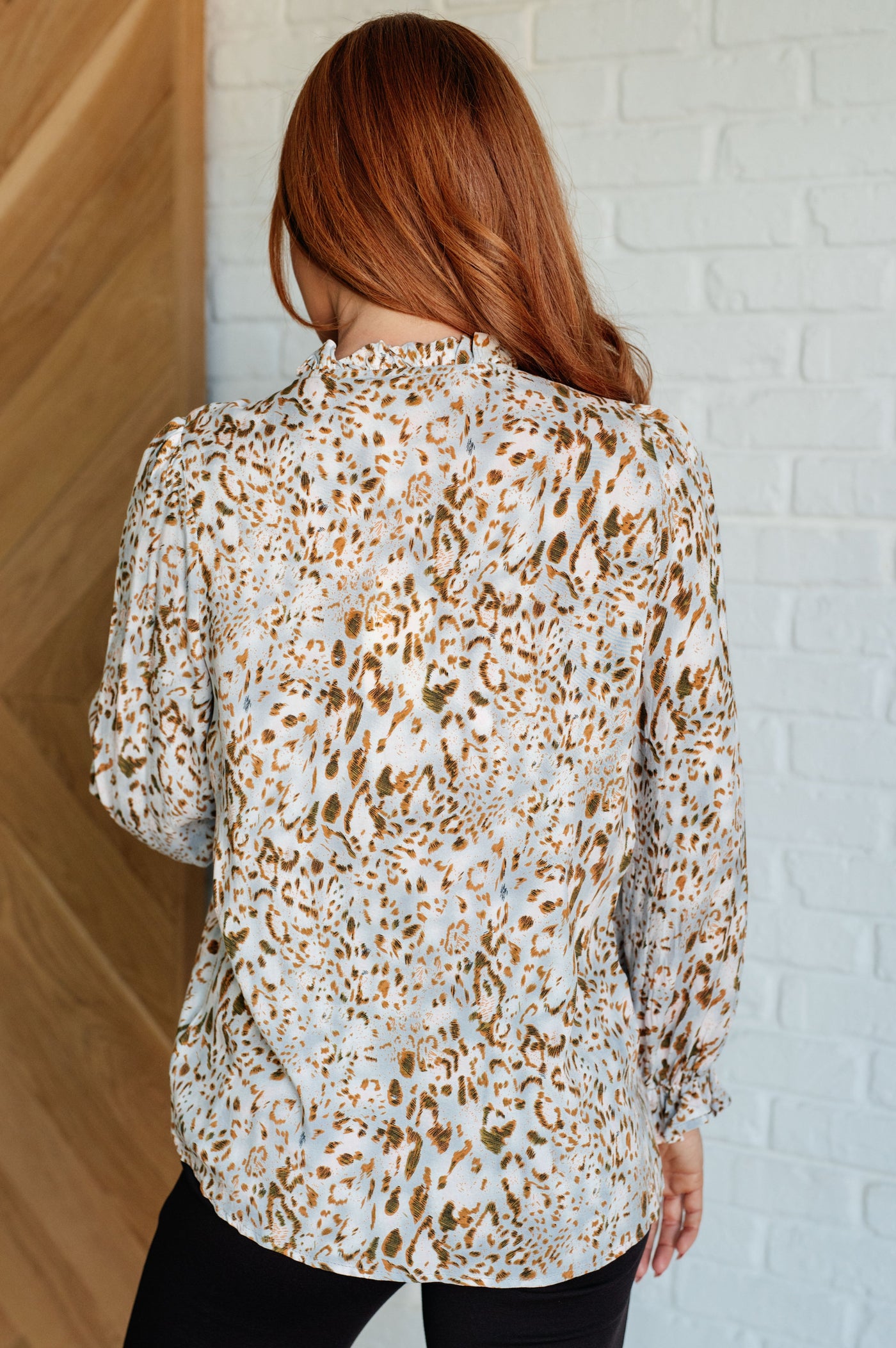 Office Safari Keyhole Tie Detail Blouse Southern Soul Collectives