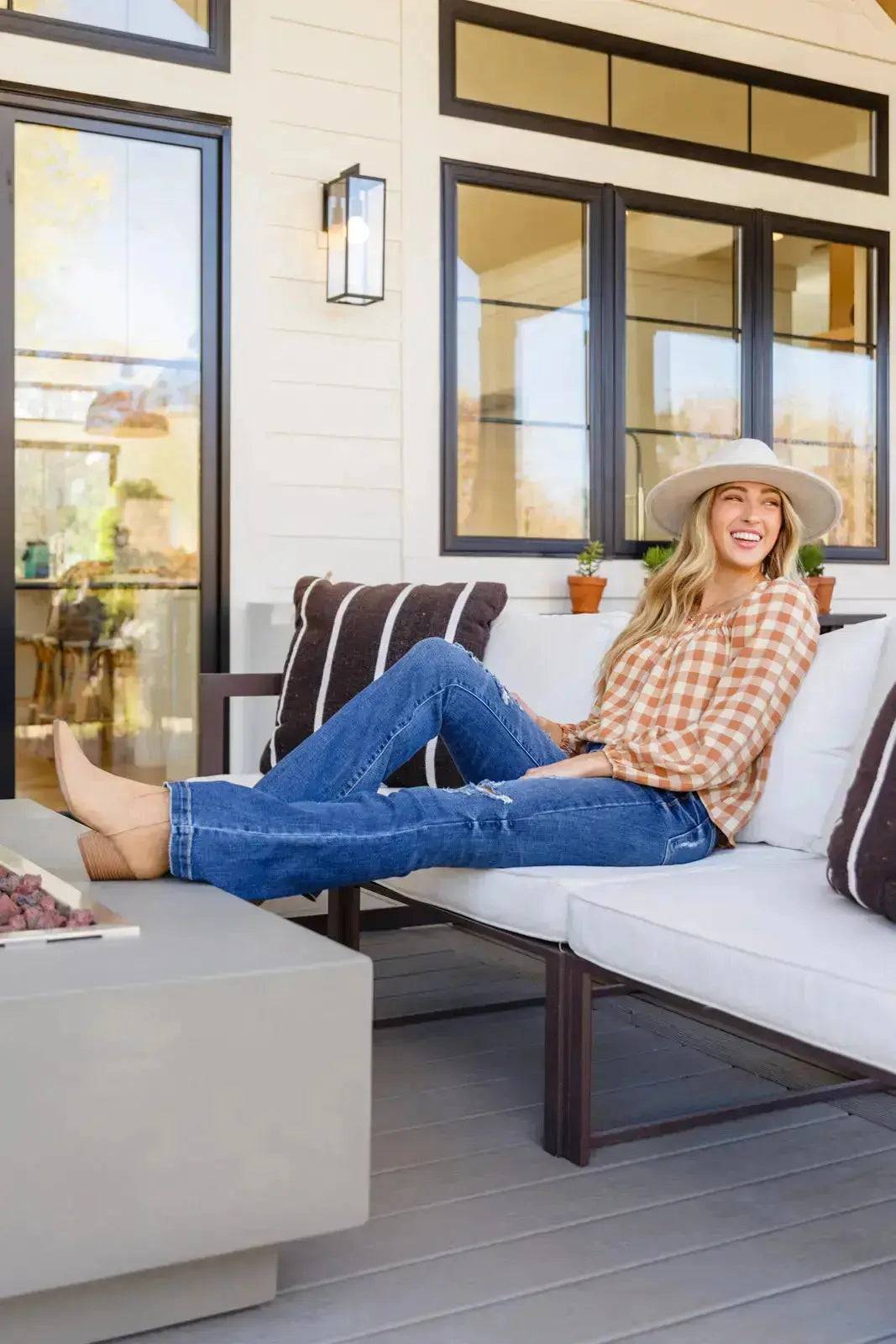 One Fine Afternoon Gingham Plaid Top In Caramel Womens Southern Soul Collectives