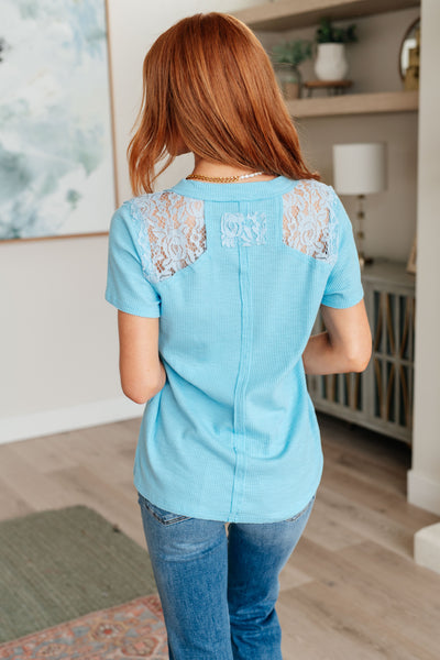 Only Happy When it Rains Lace Detail Top Southern Soul Collectives