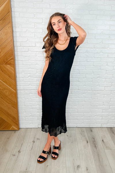 On the Town Lace Scoop Neck Dress in Black Southern Soul Collectives