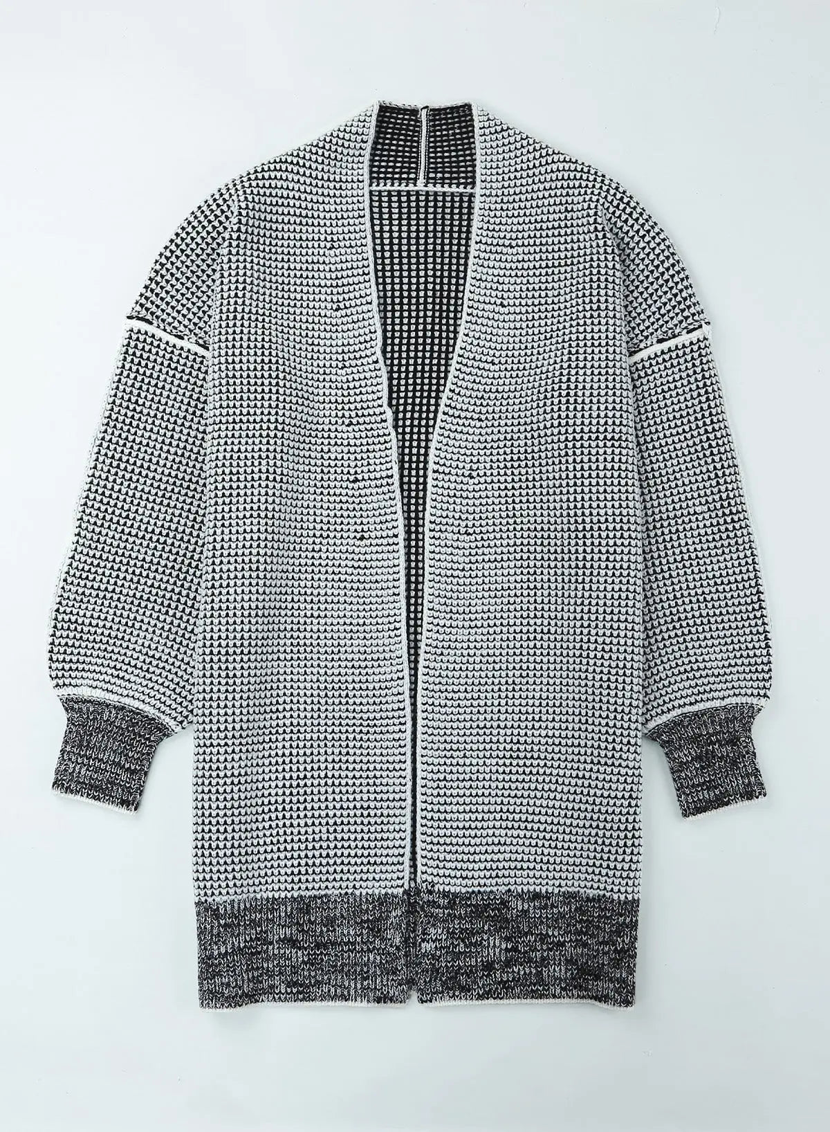 Open Front Longline Cardigan in Heathered Gray and Pink  Southern Soul Collectives
