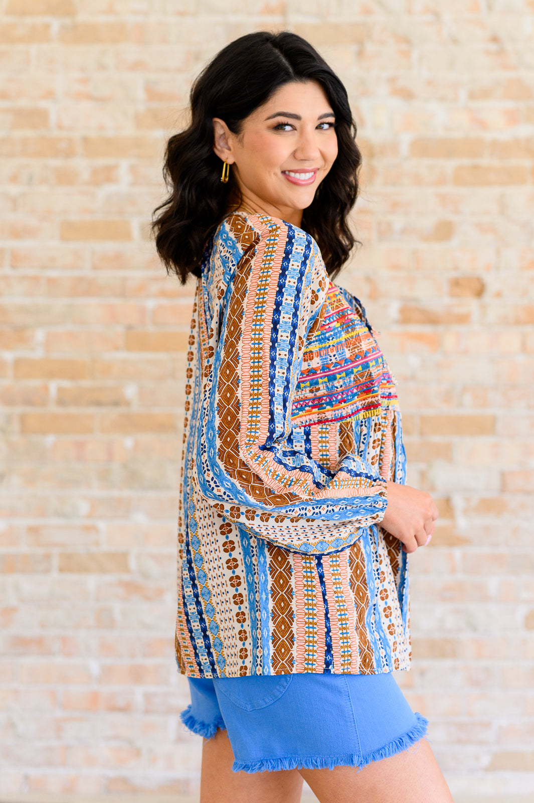 Open Sky Boho Tunic in Navy Mauve Southern Soul Collectives