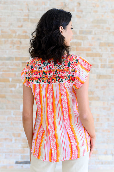 Orange Blossoms Flutter Sleeve Blouse Southern Soul Collectives