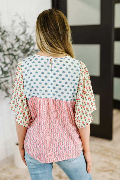 Outside Advantage Mixed Print Boho Blouse Southern Soul Collectives