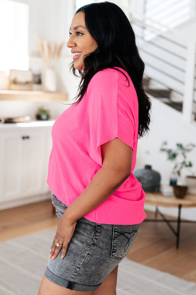 Passionately Pink V Neck Blouse Southern Soul Collectives