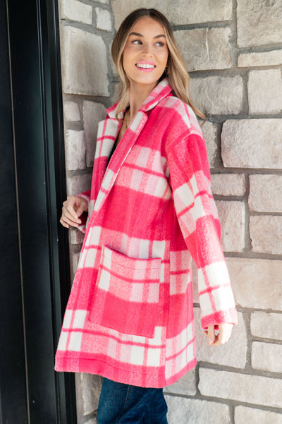 Passion in Plaid Coat in Pink Womens Southern Soul Collectives