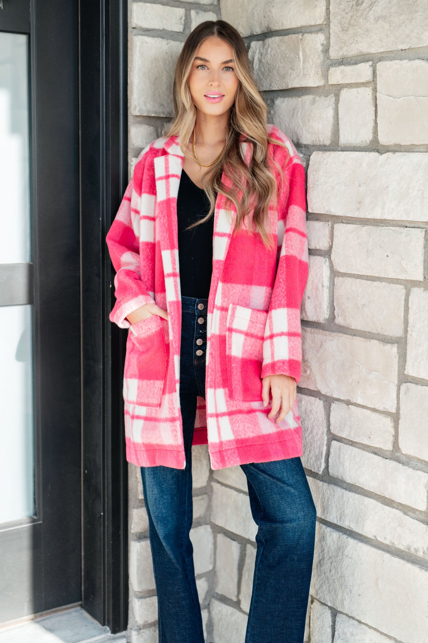 Passion in Plaid Coat in Pink Womens Southern Soul Collectives