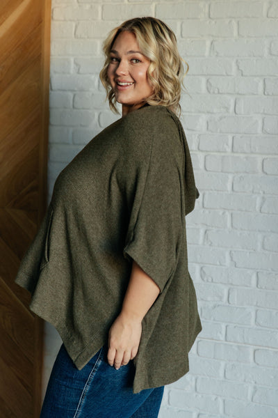 Perfectly Poised Hooded Poncho in Olive Southern Soul Collectives