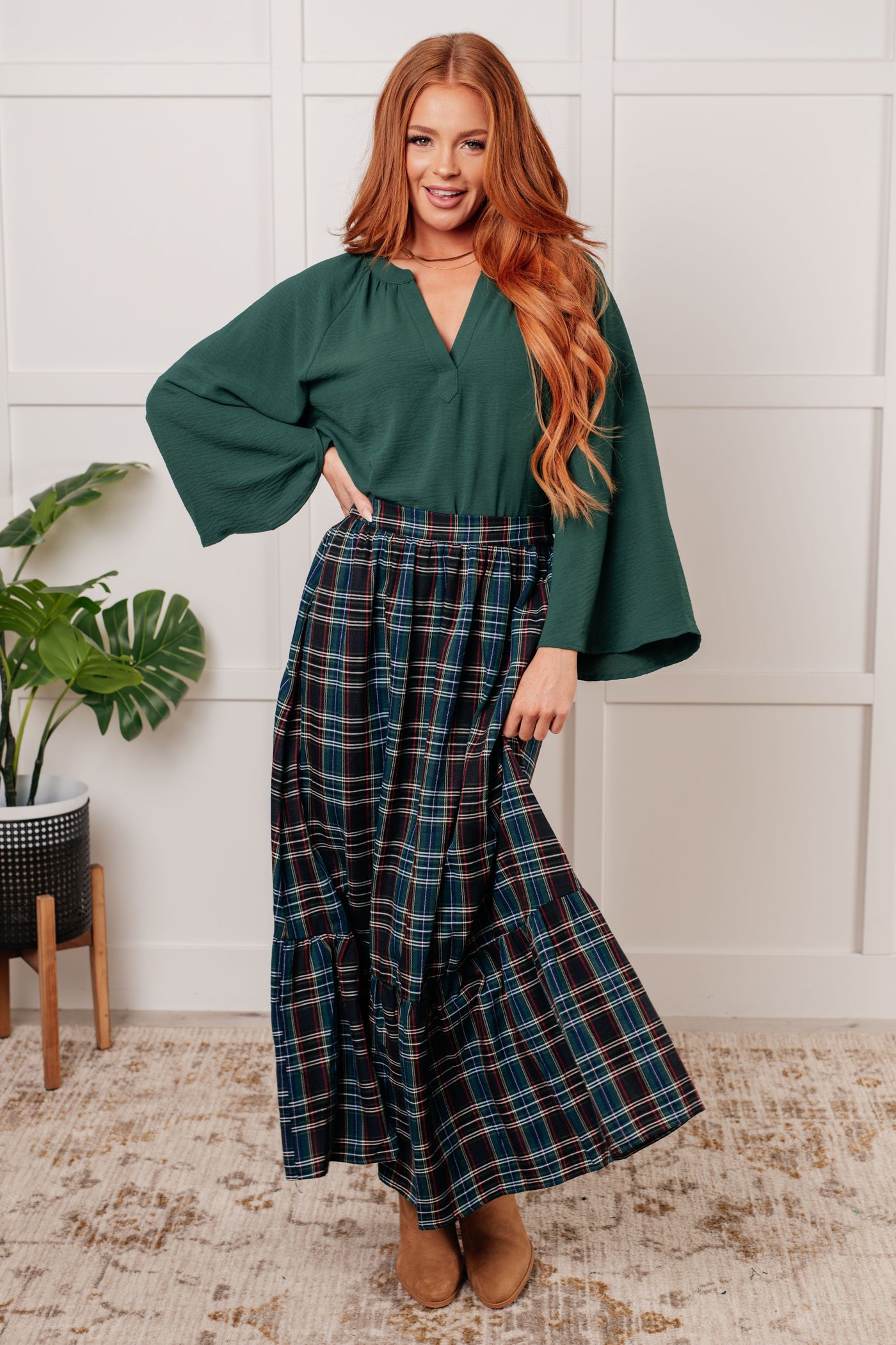 Plaid Perfection Maxi Skirt Southern Soul Collectives