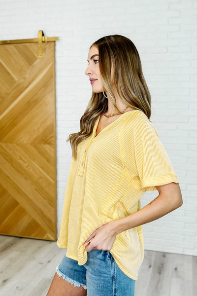 Plain and Sassy V-Neck Tee in Lemonade Southern Soul Collectives