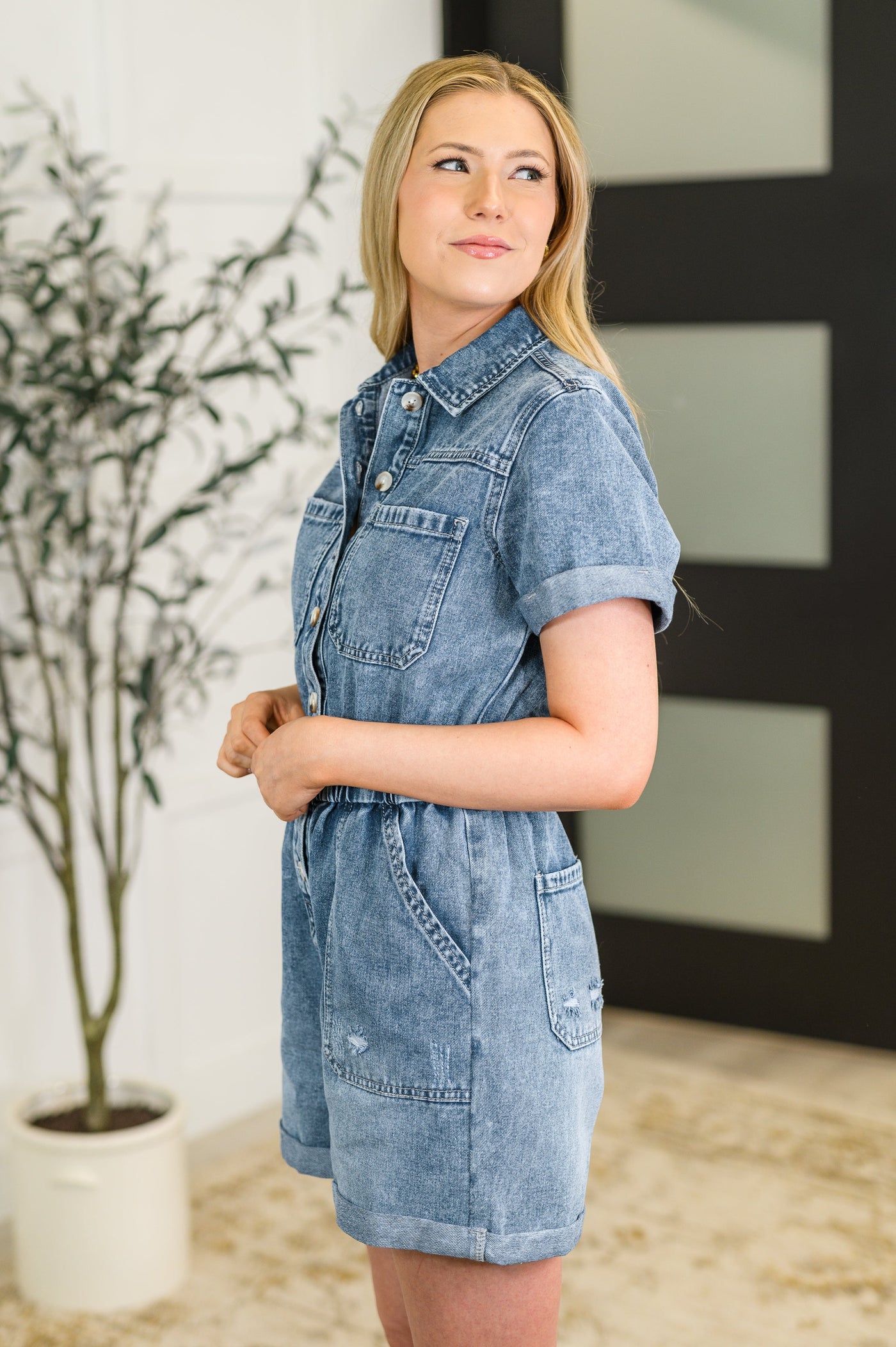 Pleasant and Relevant Denim Romper Southern Soul Collectives