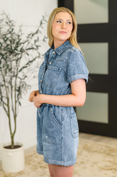Pleasant and Relevant Denim Romper Southern Soul Collectives