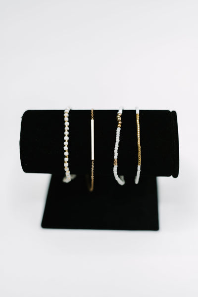 Poised & Polished Bracelet Set in White and Gold Southern Soul Collectives