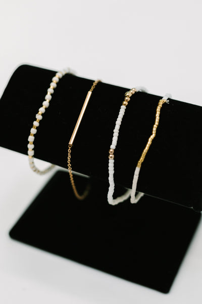 Poised & Polished Bracelet Set in White and Gold Southern Soul Collectives