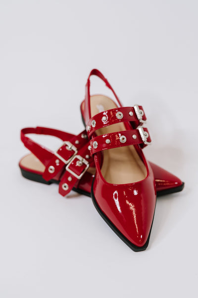 Pop of Color Pointy Toe Slip On in Red Southern Soul Collectives