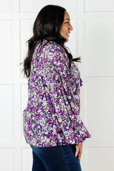 Pulled Together Ditsy Floral Bubble Sleeve Blouse Southern Soul Collectives