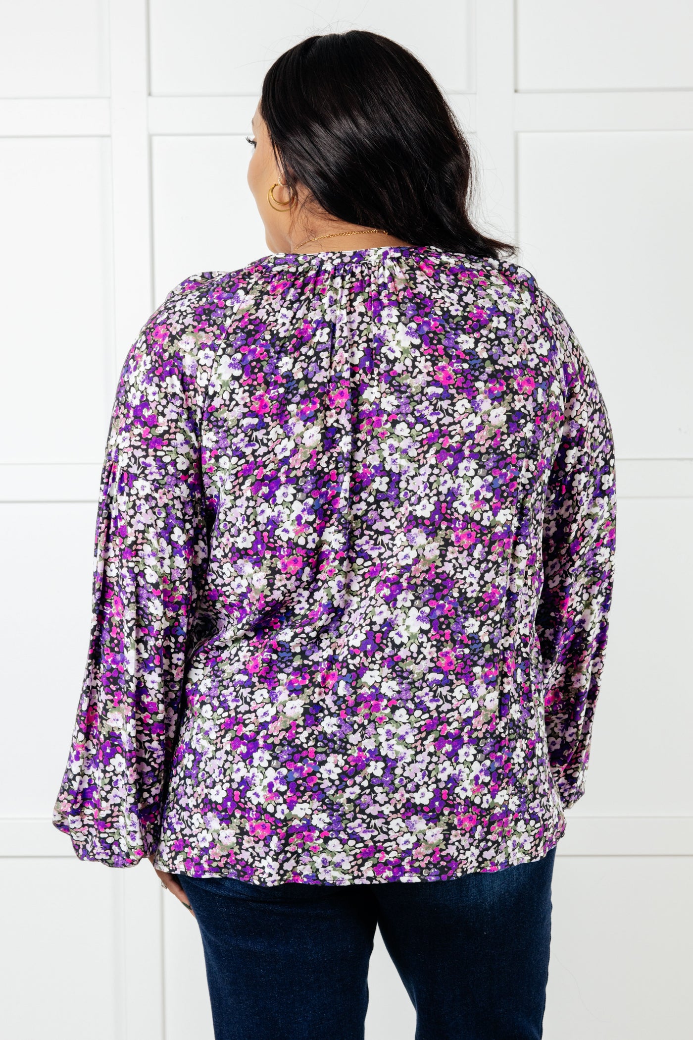 Pulled Together Ditsy Floral Bubble Sleeve Blouse Southern Soul Collectives