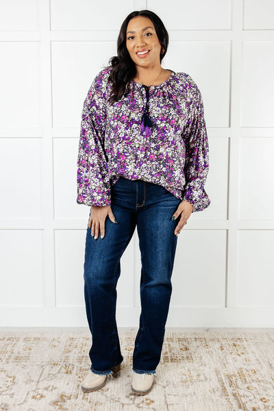 Pulled Together Ditsy Floral Bubble Sleeve Blouse Southern Soul Collectives