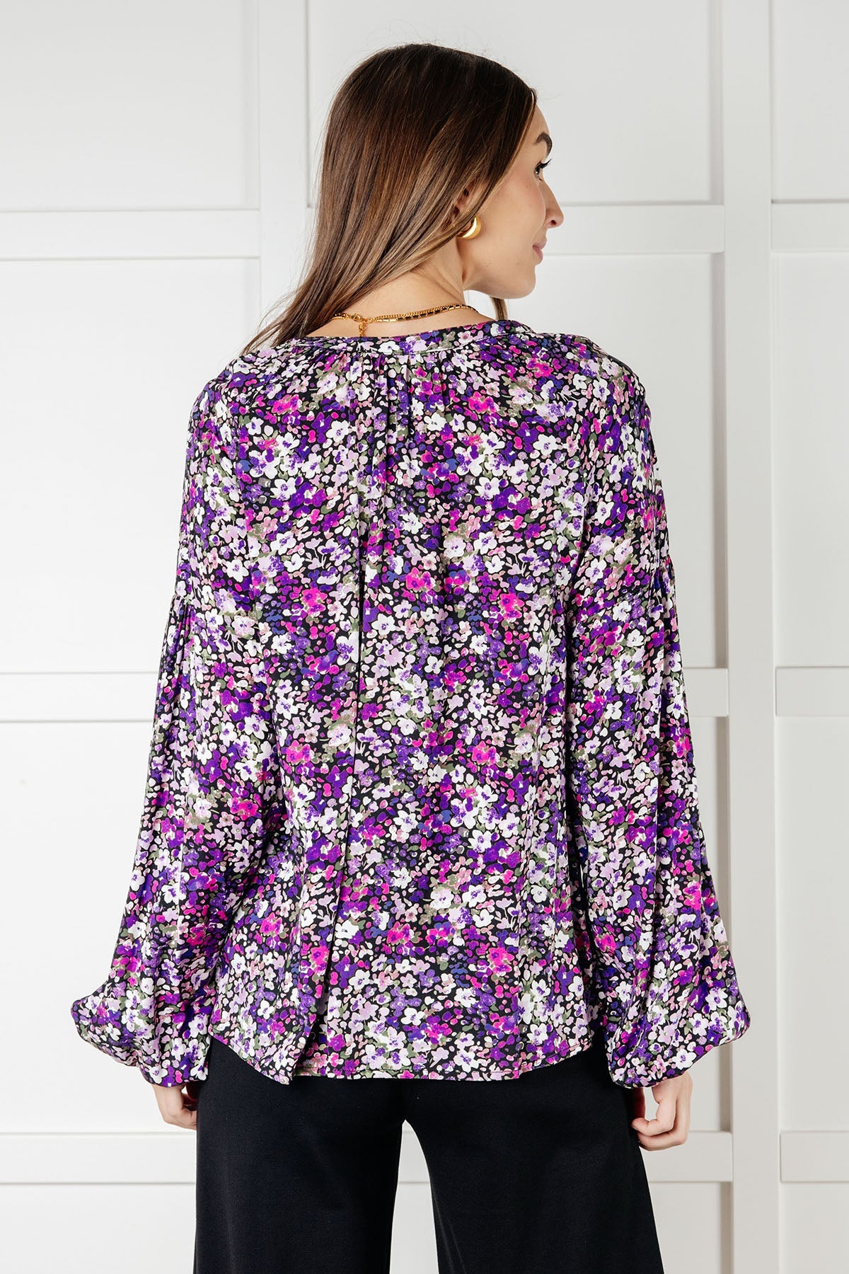 Pulled Together Ditsy Floral Bubble Sleeve Blouse Southern Soul Collectives