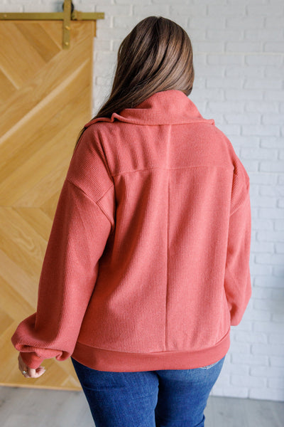 Quite the Impression Half Zip Pullover in Rust Southern Soul Collectives