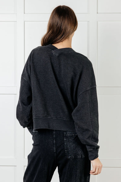 Rep Ready Mineral Wash French Terry Pullover in Black Southern Soul Collectives