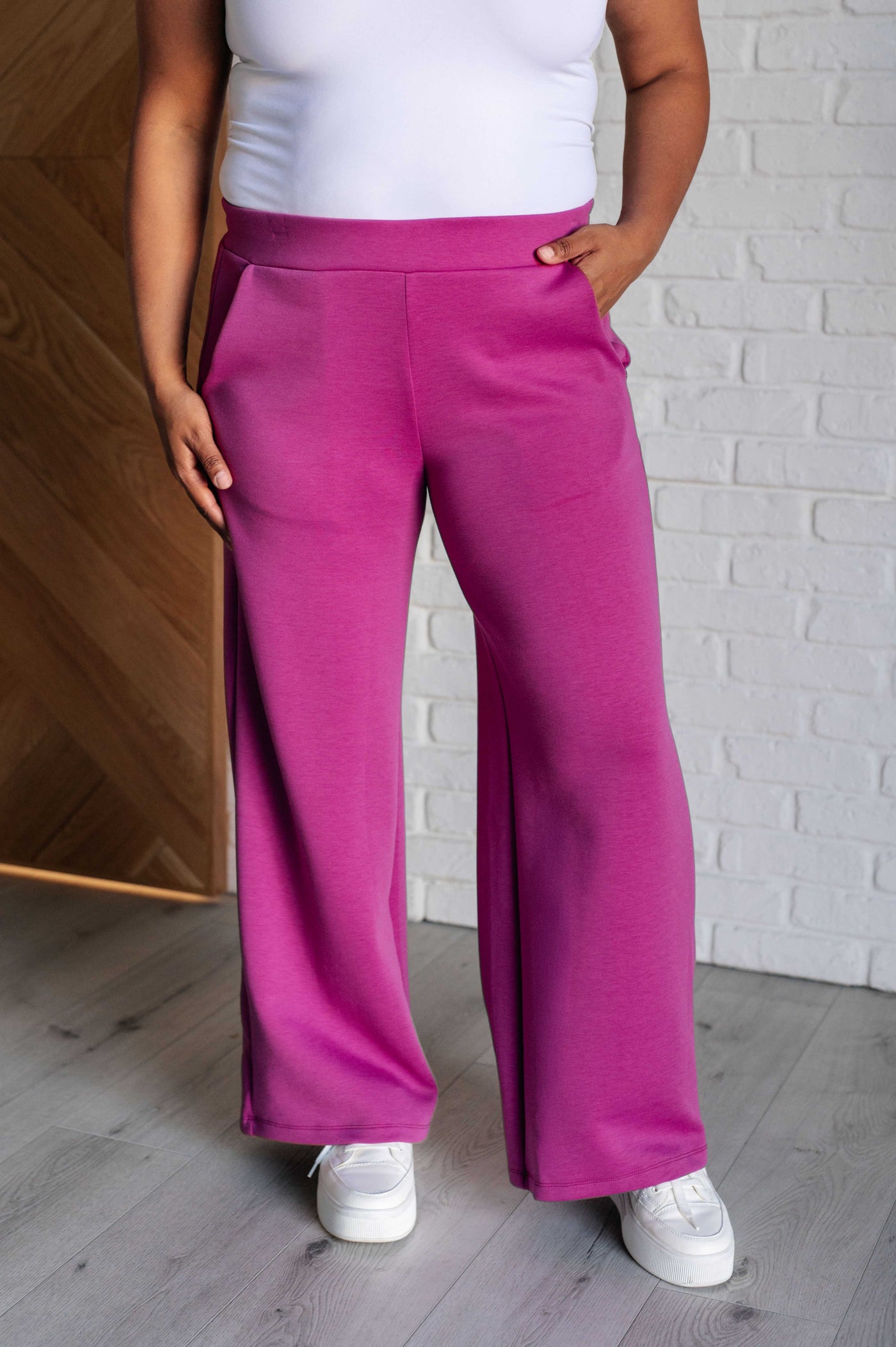 Resort Travel Wide Leg Crop Pant in Magenta Southern Soul Collectives