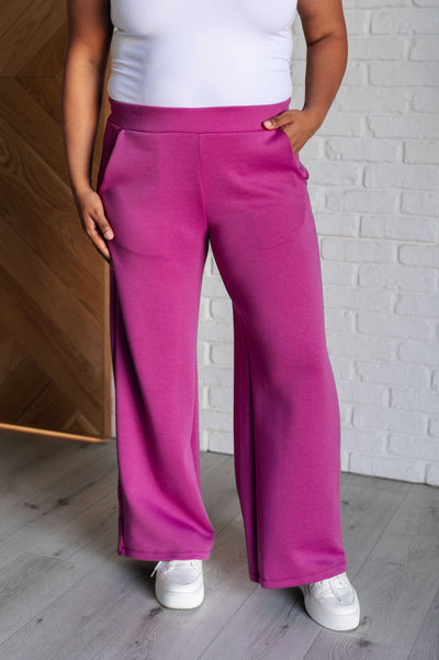 Resort Travel Wide Leg Crop Pant in Magenta Southern Soul Collectives