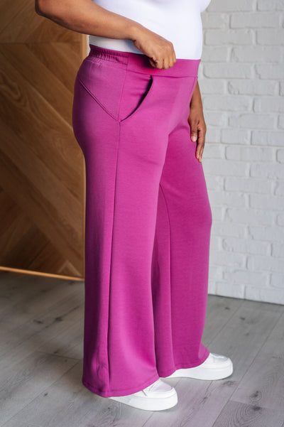 Resort Travel Wide Leg Crop Pant in Magenta Southern Soul Collectives