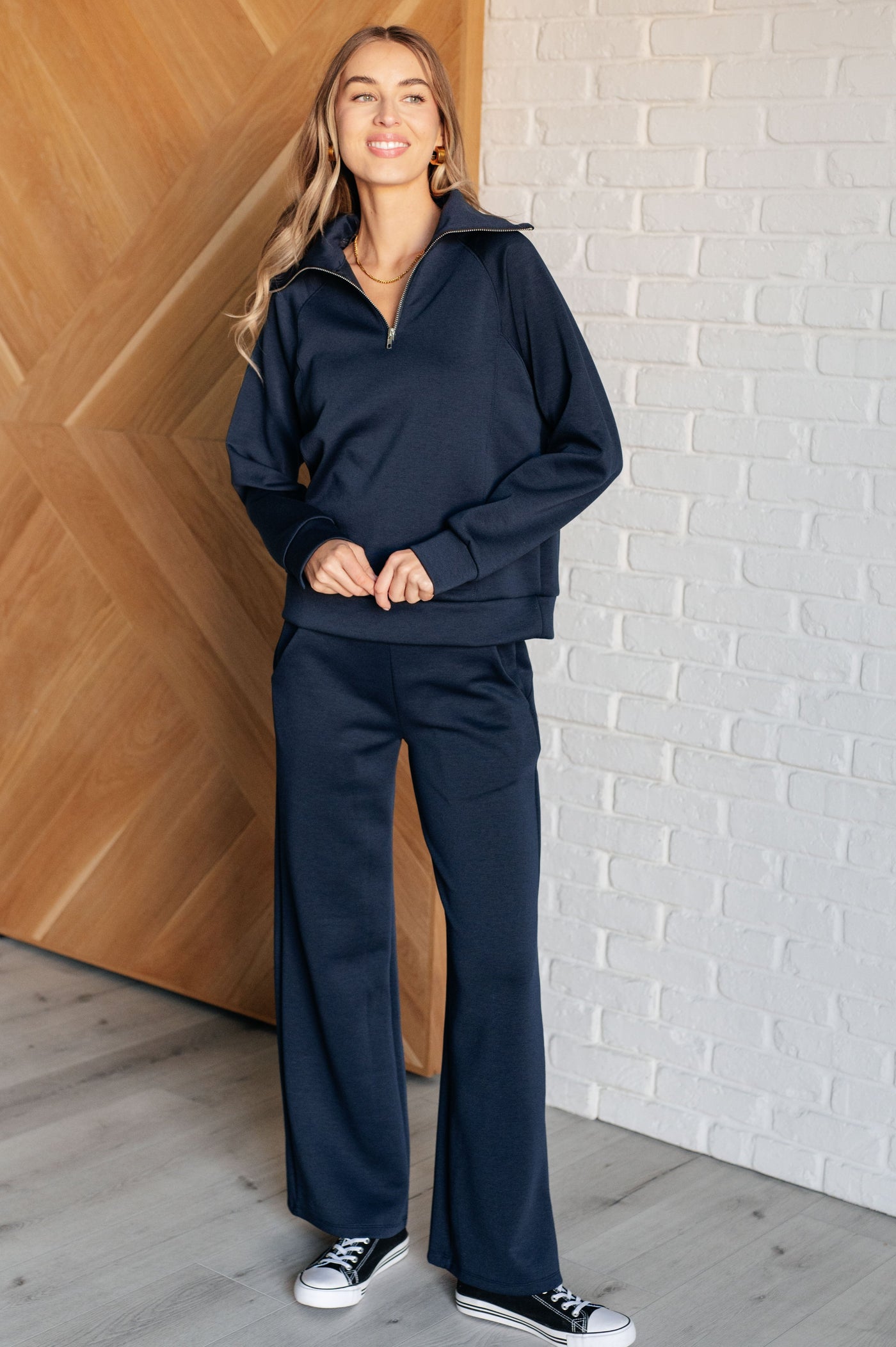 Resort Travel Wide Leg Crop Pant in  Navy Southern Soul Collectives