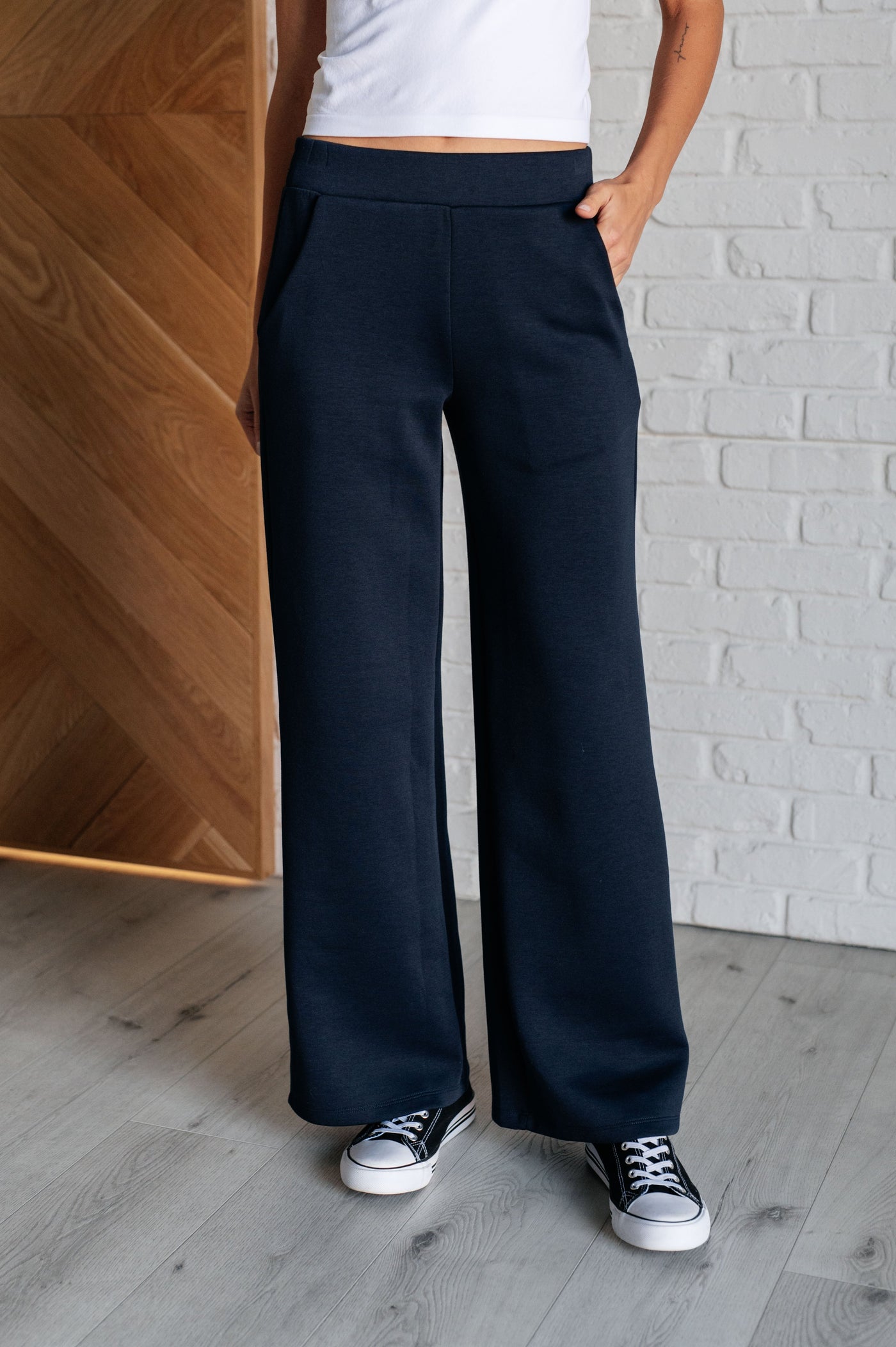 Resort Travel Wide Leg Crop Pant in  Navy Southern Soul Collectives