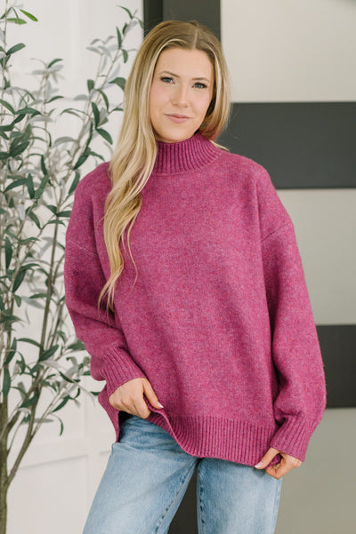 Right to the Core High Neck Pullover in Light Plum Southern Soul Collectives