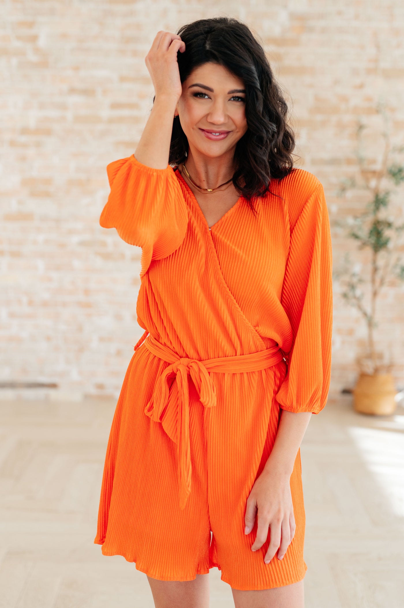 Roll With me Romper in Tangerine Southern Soul Collectives