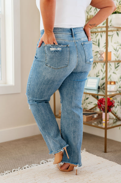 Rose High Rise 90's Straight Jeans in Light Wash Womens Southern Soul Collectives