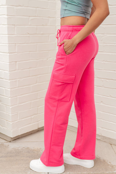 Run, Don't Walk Cargo Sweatpants in Flamingo Pink Southern Soul Collectives