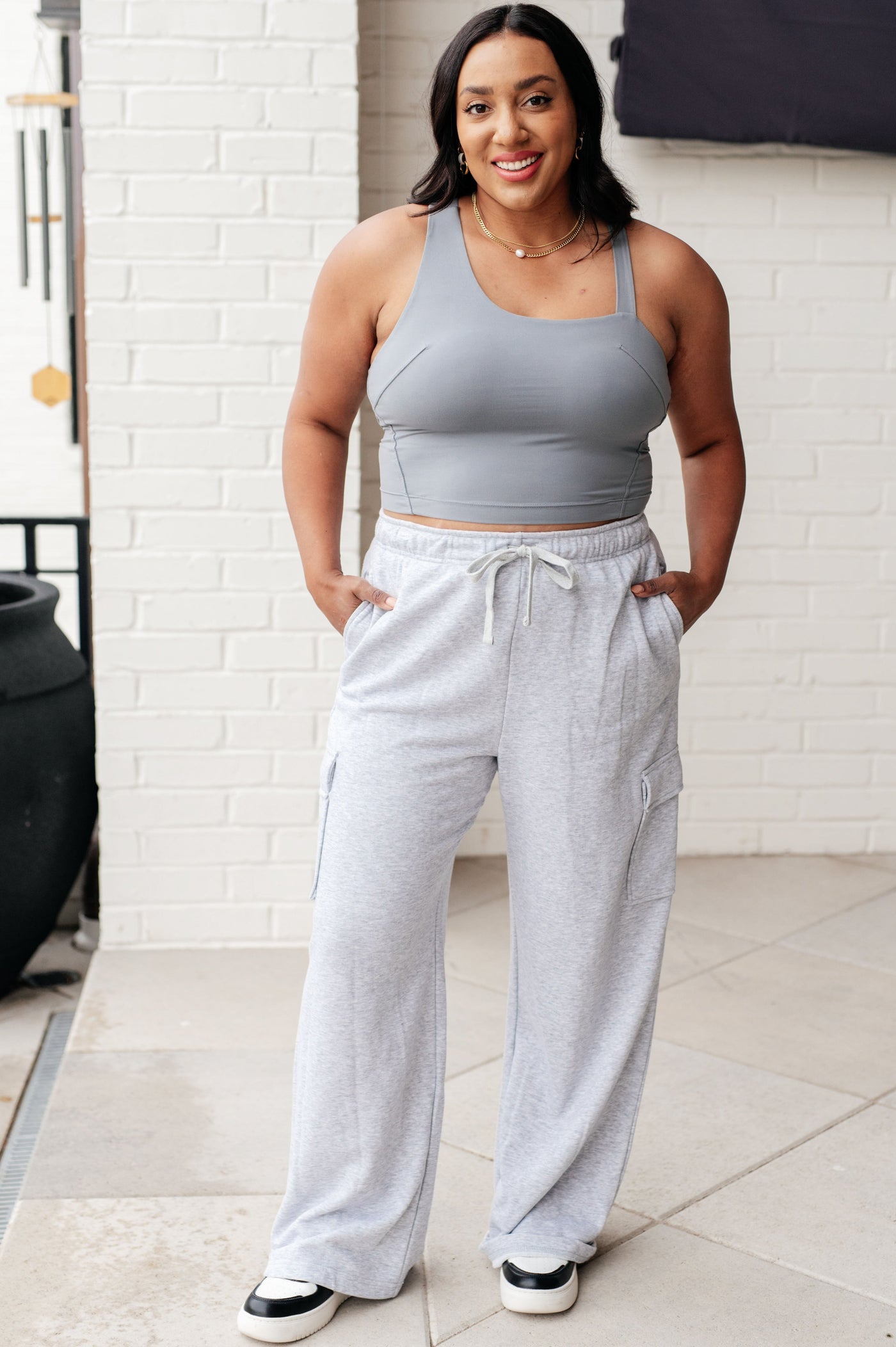 Doing it For Me Asymmetrical Tank in Rhino Grey Southern Soul Collectives