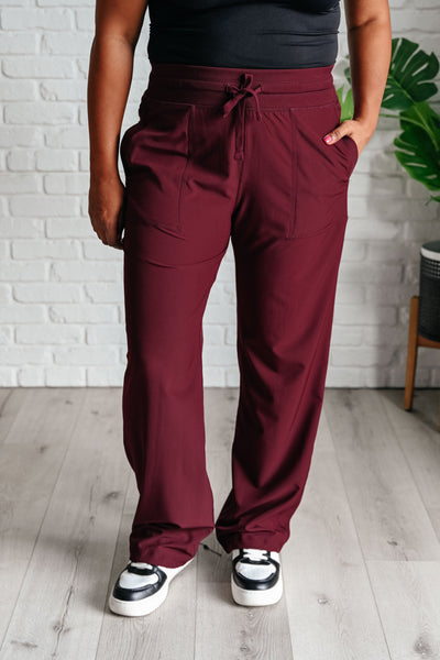 Runner's High Drawstring Joggers in Red Merlot Southern Soul Collectives