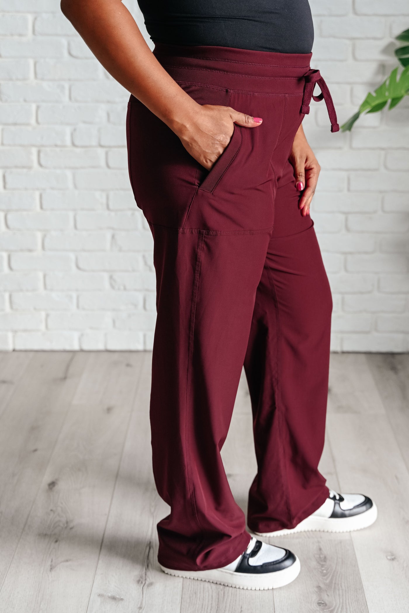 Runner's High Drawstring Joggers in Red Merlot Southern Soul Collectives