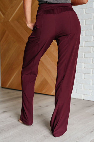 Runner's High Drawstring Joggers in Red Merlot Southern Soul Collectives