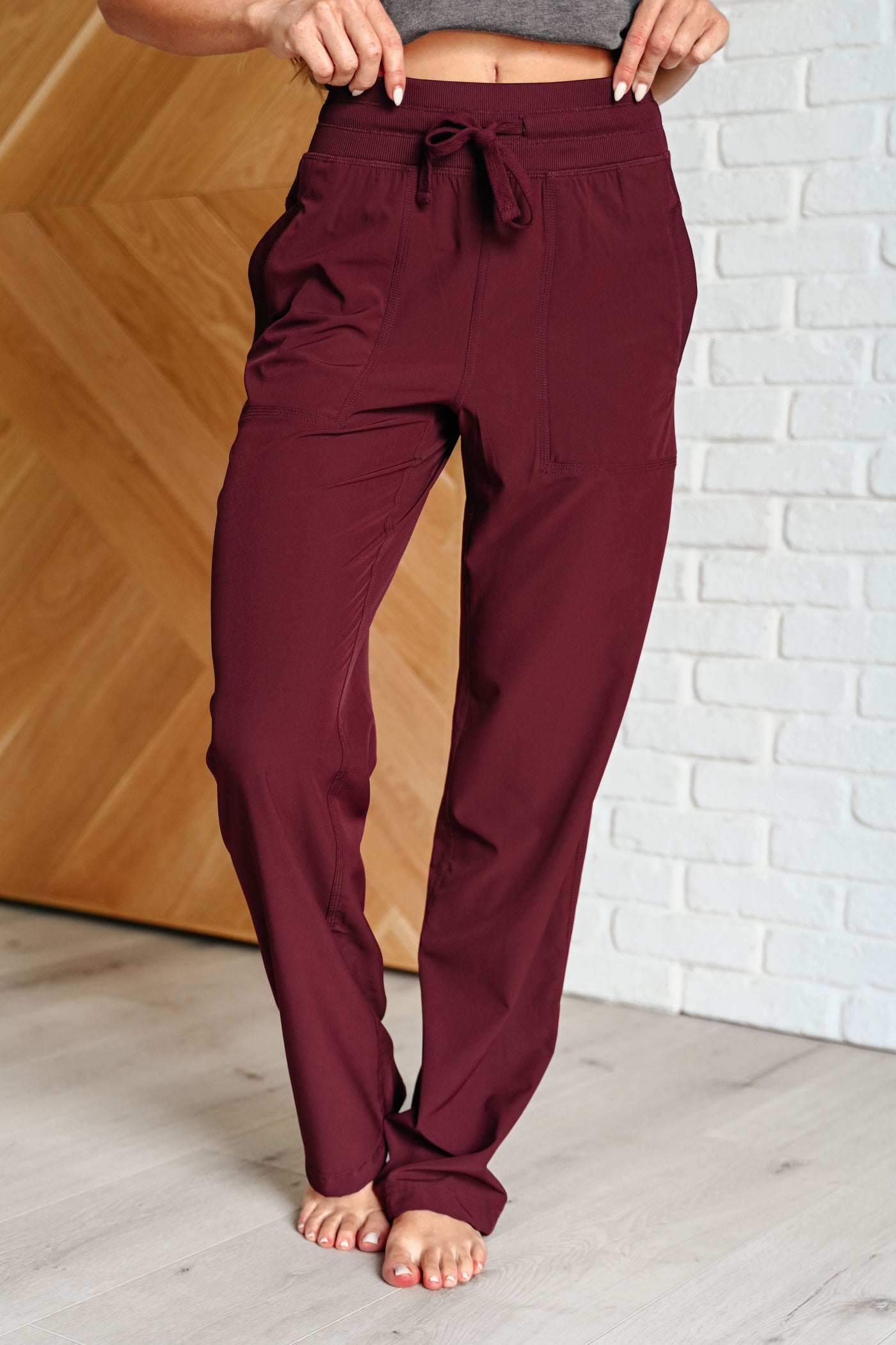 Runner's High Drawstring Joggers in Red Merlot Southern Soul Collectives