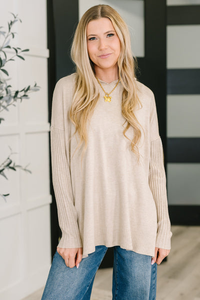 Running Late Hooded Long Sleeve in Beige Southern Soul Collectives