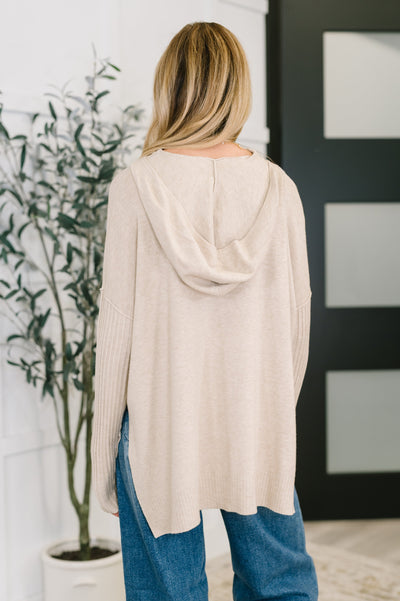 Running Late Hooded Long Sleeve in Beige Southern Soul Collectives