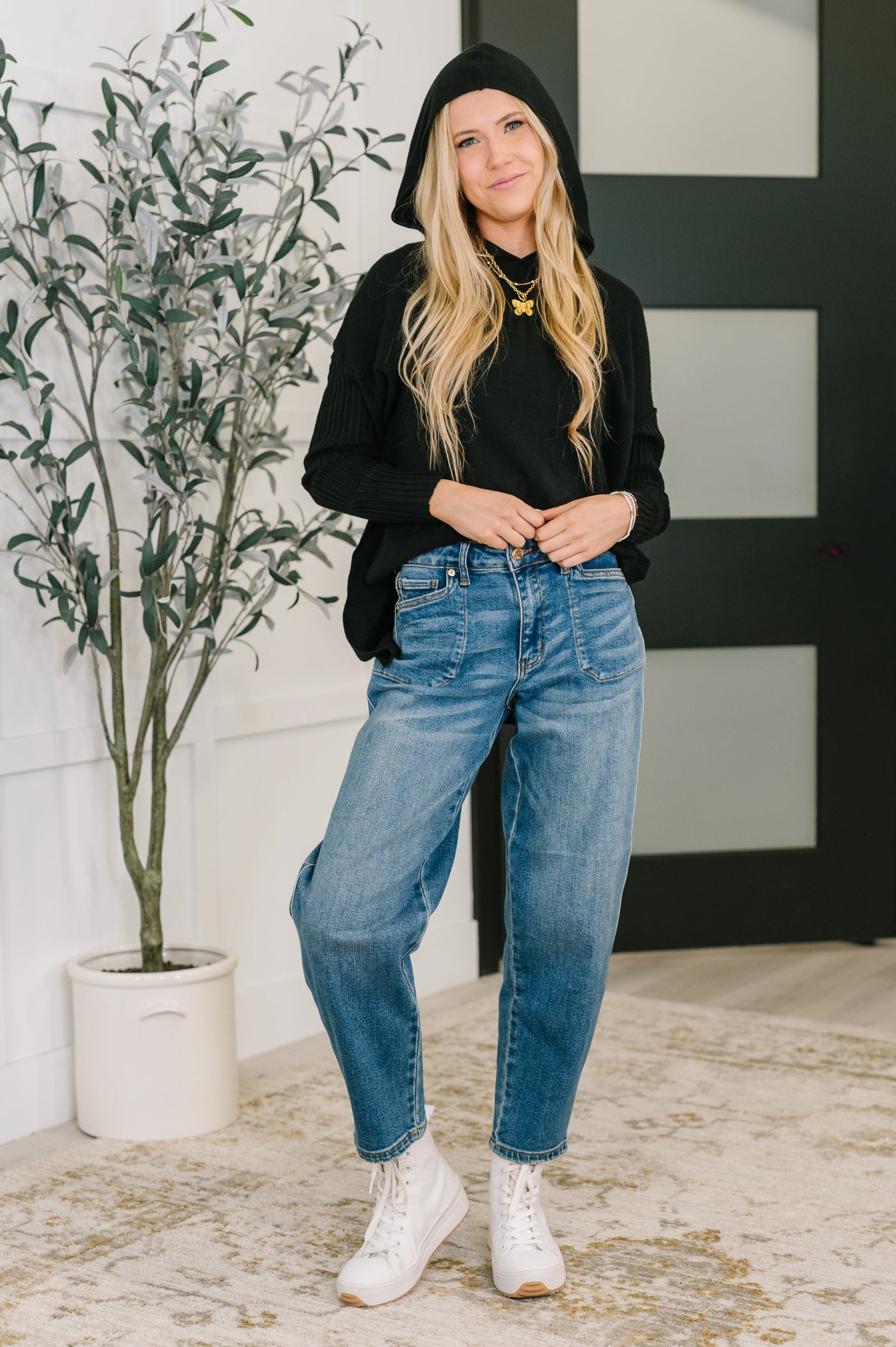 Running Late Hooded Long Sleeve in Black Southern Soul Collectives