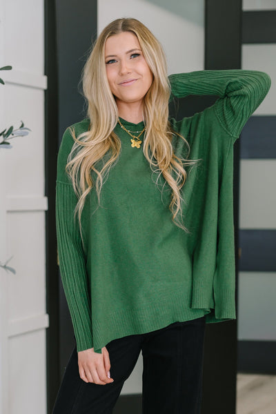 Running Late Hooded Long Sleeve in Dark Green Southern Soul Collectives