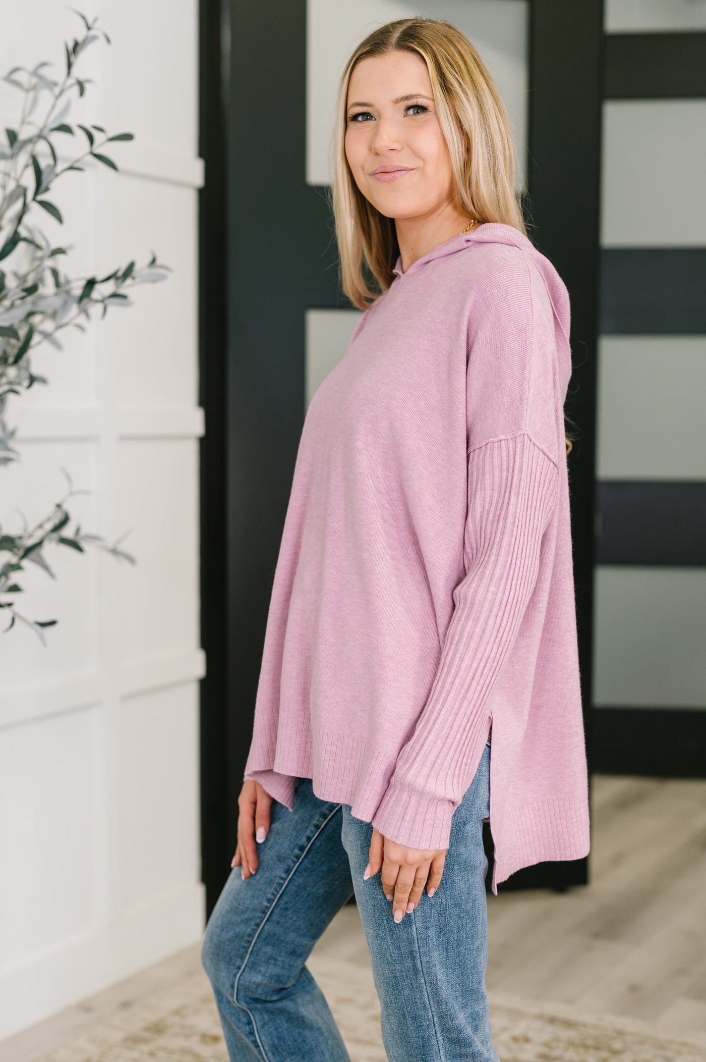 Running Late Hooded Long Sleeve in Mauve Southern Soul Collectives