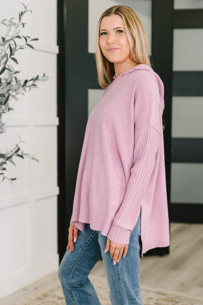 Running Late Hooded Long Sleeve in Mauve Southern Soul Collectives