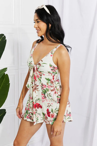 Sail With Me V-Neck Swim Dress in Cream  Southern Soul Collectives