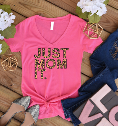Just Mom It V-neck Graphic Tee - Southern Soul Collectives