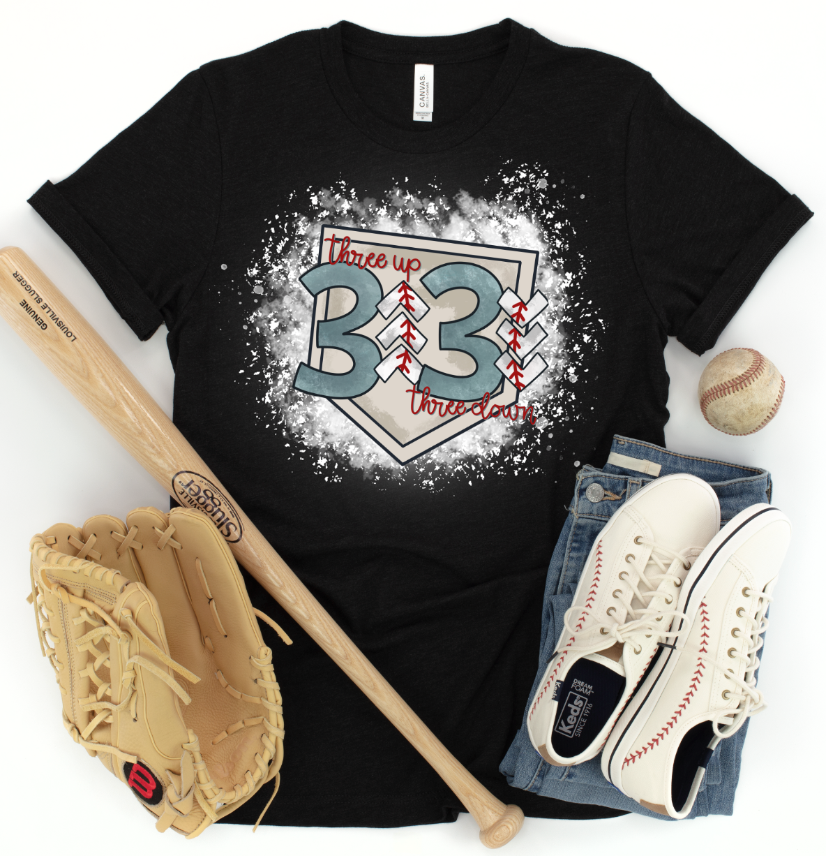 3 Up / 3 Down Baseball Graphic Tee Graphic Tee Southern Soul Collectives 