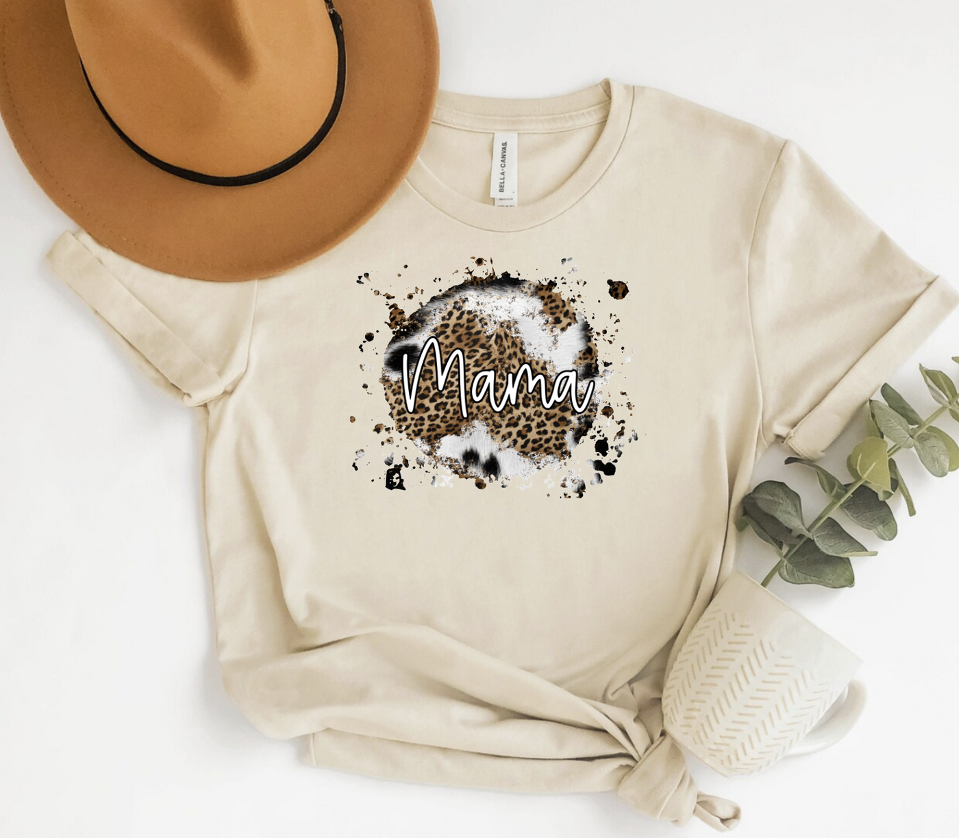 Mama Cowhide Leopard Graphic Tee